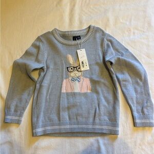 Janie and Jack Light Blue Bunny Sweater with Pink Jacket perfect for Easter